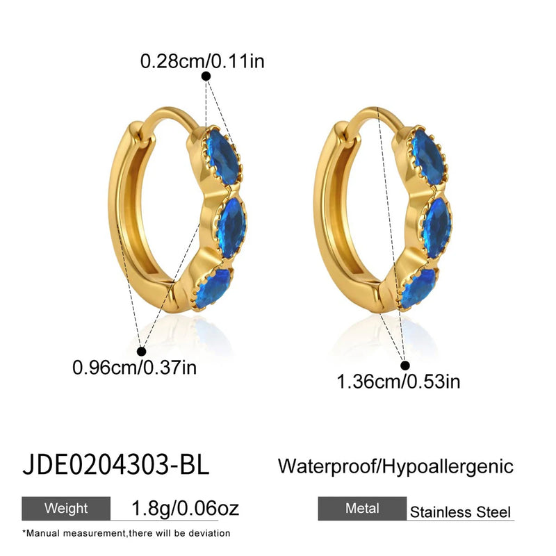 Delicate Cubic Zirconia Clip Earrings For Women Minimalist 18K Gold Plated Stainless Steel Earrings Fashion Jewelry Gift