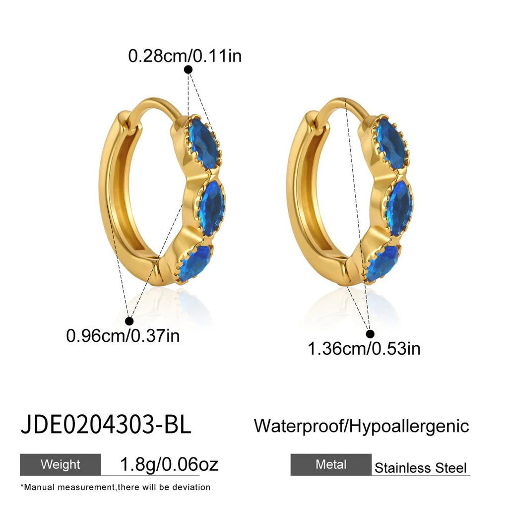 Delicate Cubic Zirconia Clip Earrings For Women Minimalist 18K Gold Plated Stainless Steel Earrings Fashion Jewelry Gift