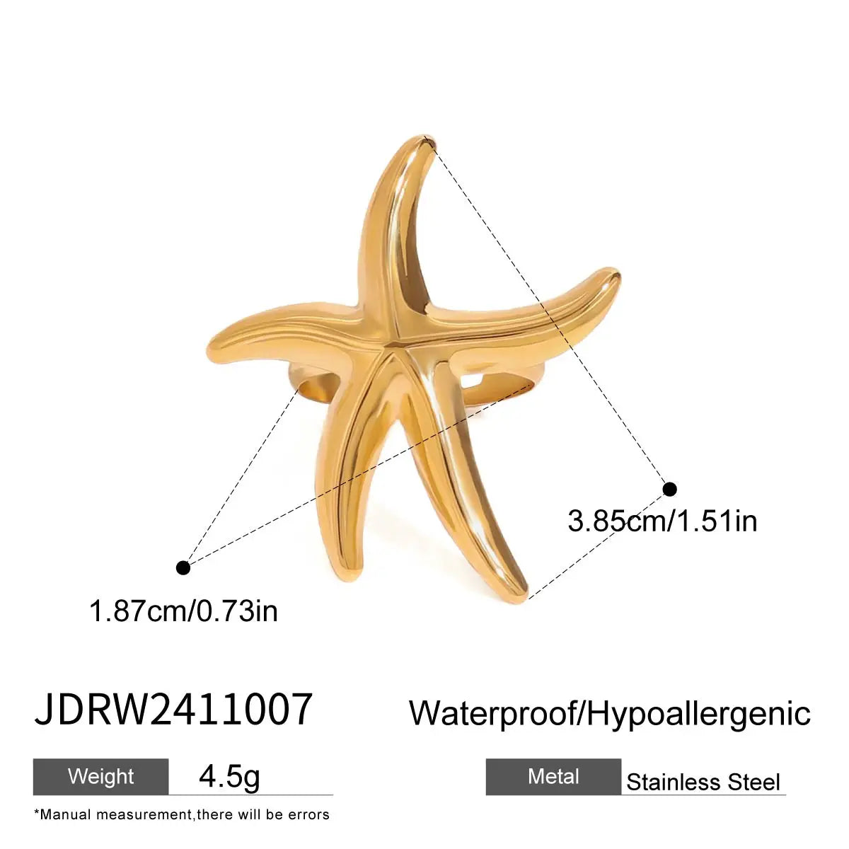 KIKa Ocean Wind Spiral Ring pvd Plated Stainless Steel 316l