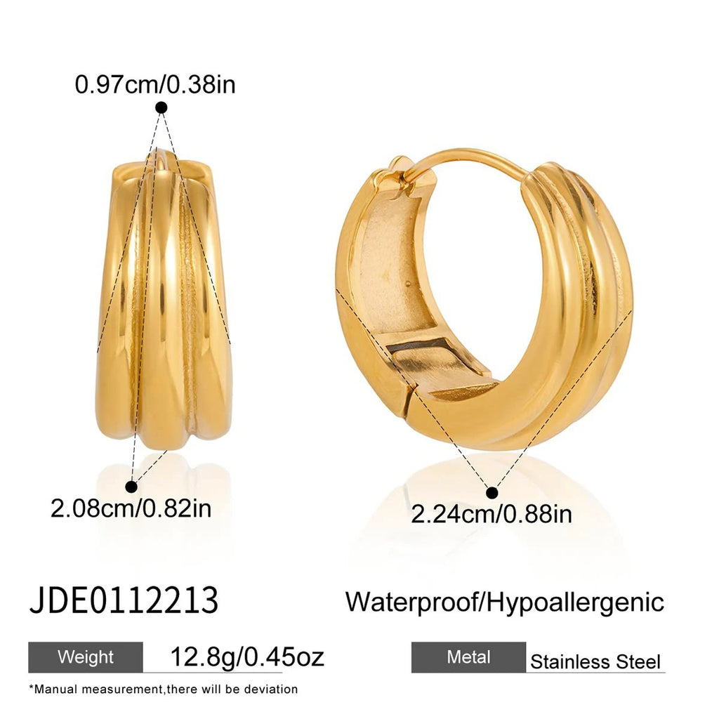 C-Shaped Hoop Earring Lady Waterproof