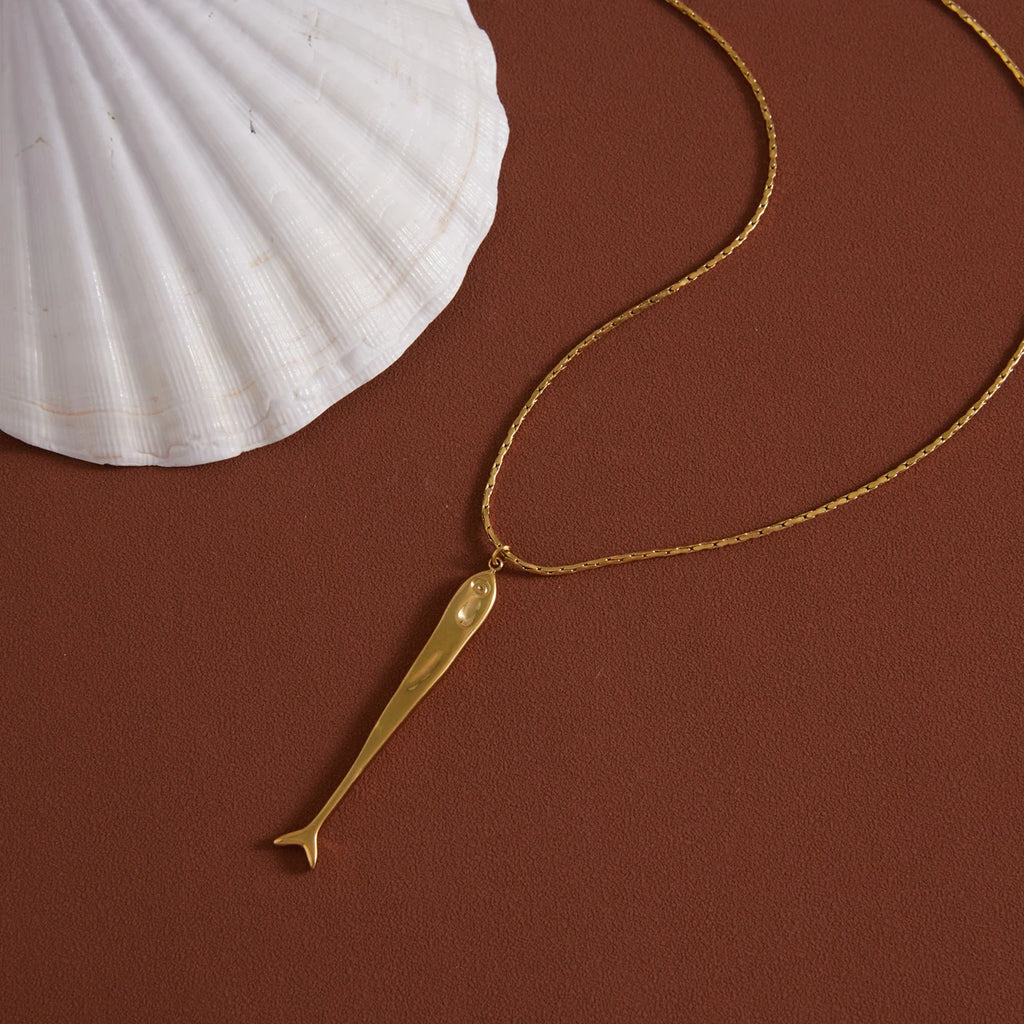 Kika Classic Long Fish Pendant Necklace