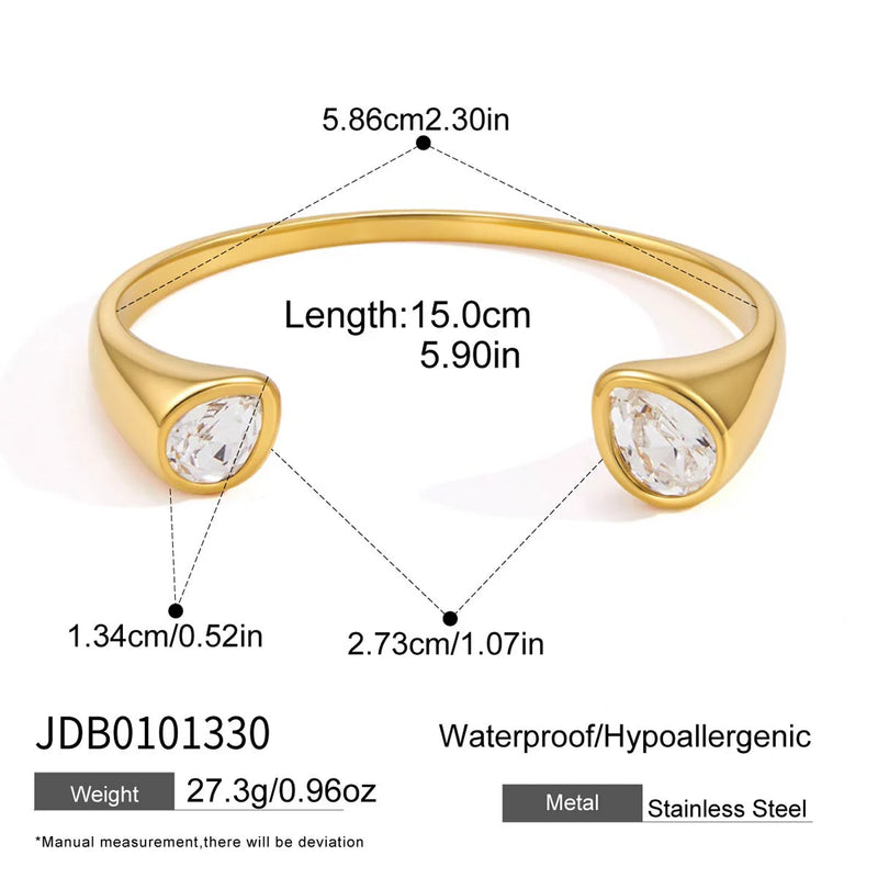Kika Elegant Geometric Crystal Cuff Bracelet