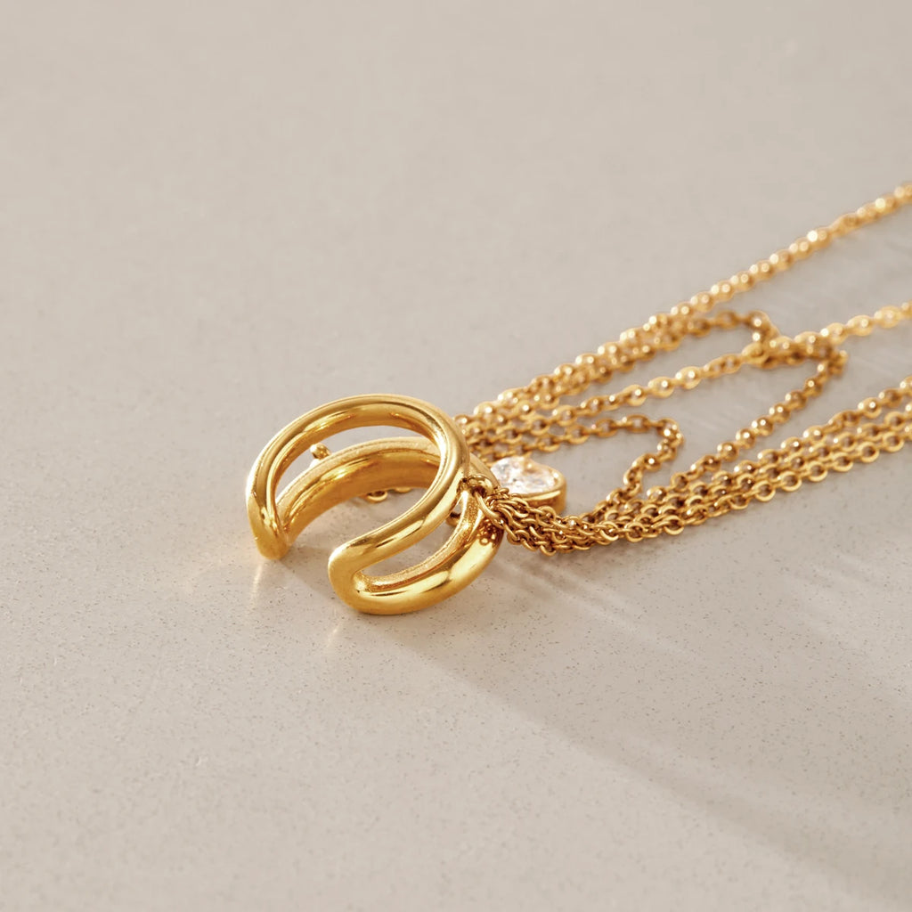 KIKA Water Drop Zircon Long Chains Tassel Non-piercing Ear Clip For Women Classic 18K Gold PVD Plated Stainless Steel 316L