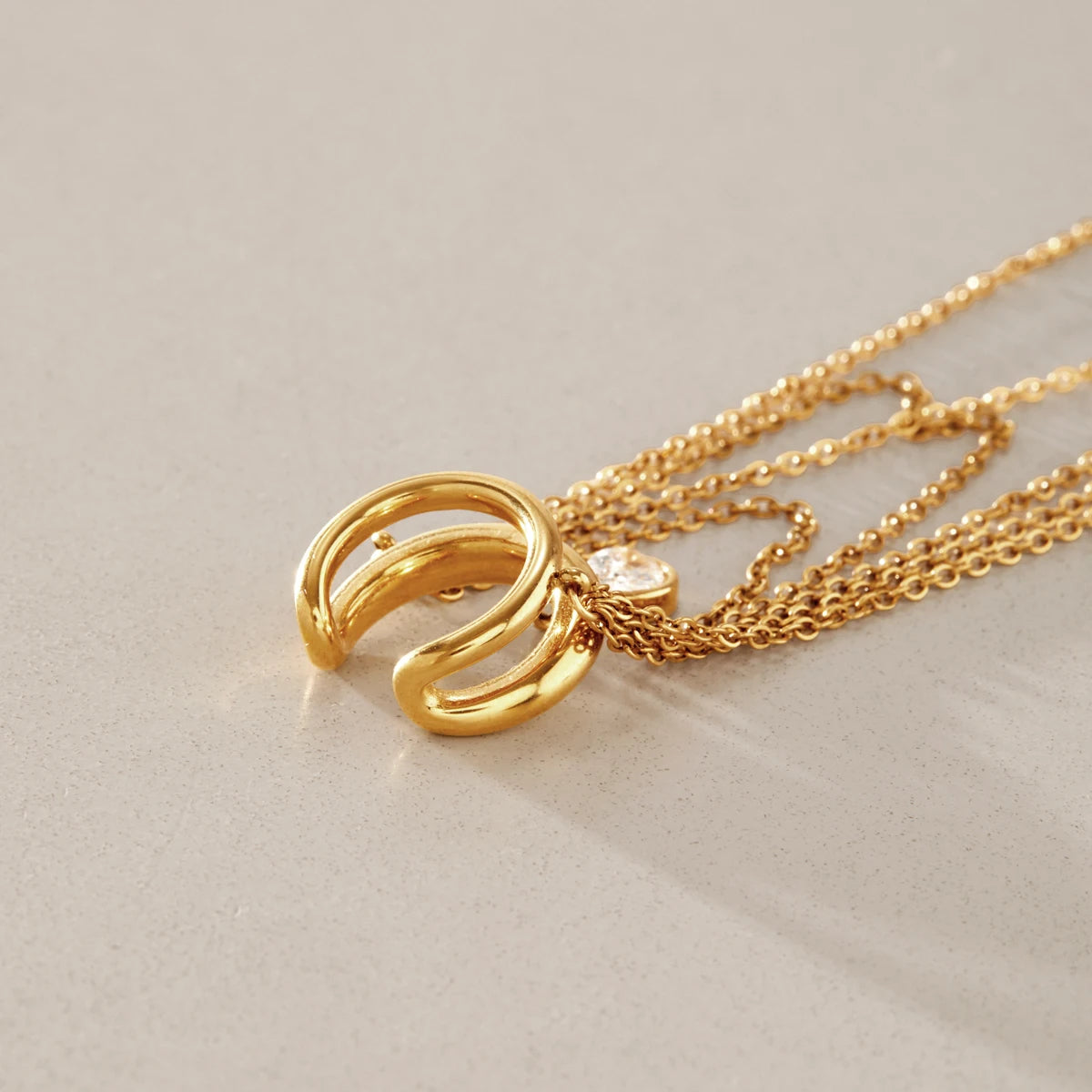 KIKA Water Drop Zircon Long Chains Tassel Non-piercing Ear Clip For Women Classic 18K Gold PVD Plated Stainless Steel 316L