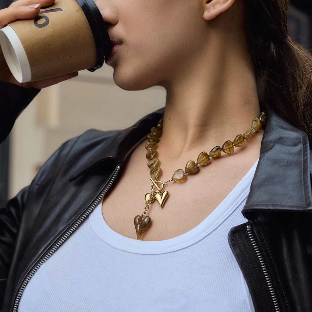 Kika Classic Acrylic Heart Necklace