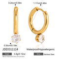 Kika Linear Circle Hoop Earring With White Zircon