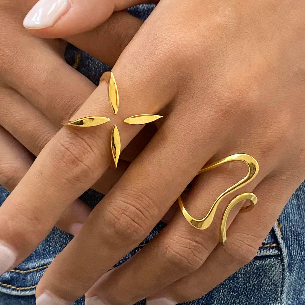 KIKA Irregular Stacking Rings Stainless Steel 316L PVD Plated