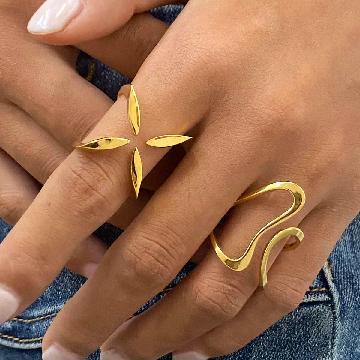 KIKA Irregular Stacking Rings Stainless Steel 316L PVD Plated