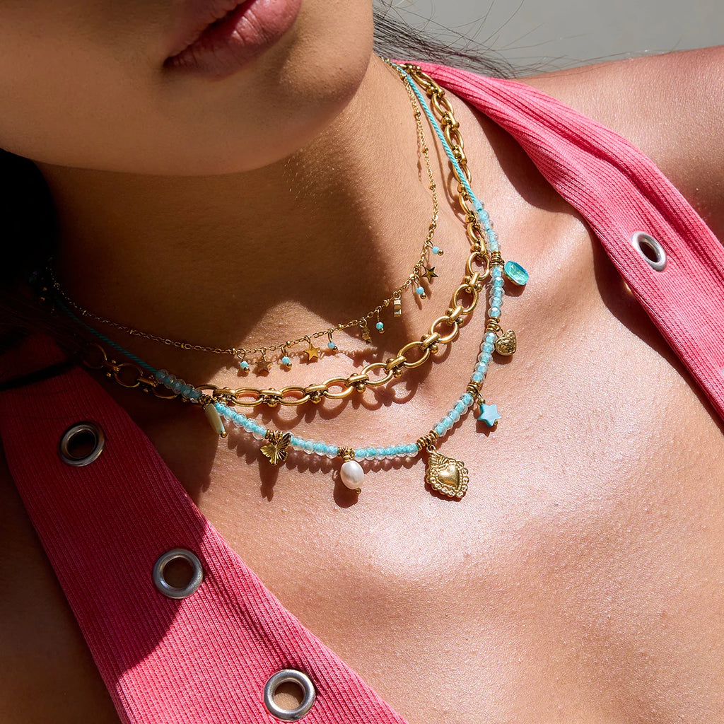 Kika Ocean Vacation StyleHeart shaped Butterfly  Necklace