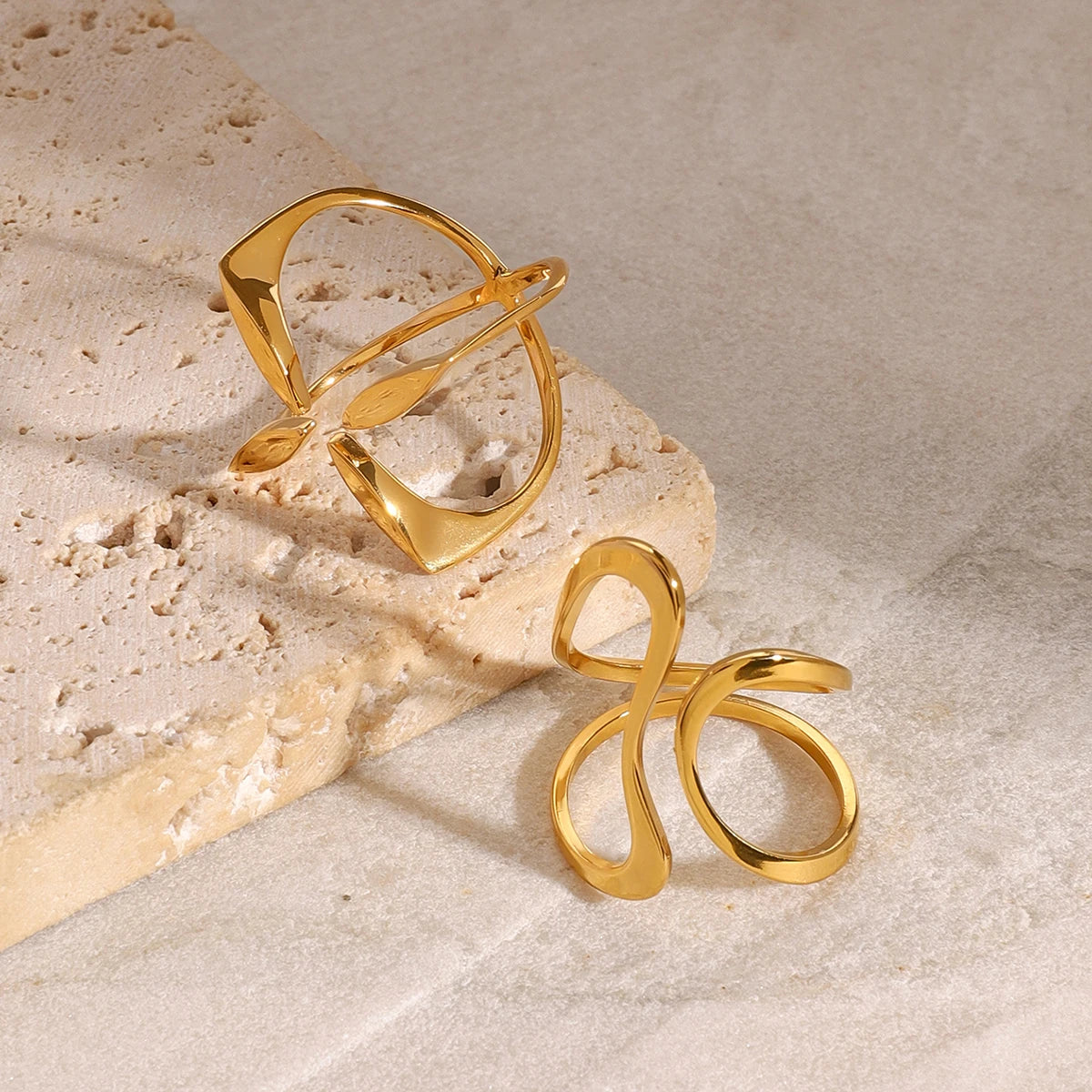 KIKA Irregular Stacking Rings Stainless Steel 316L PVD Plated