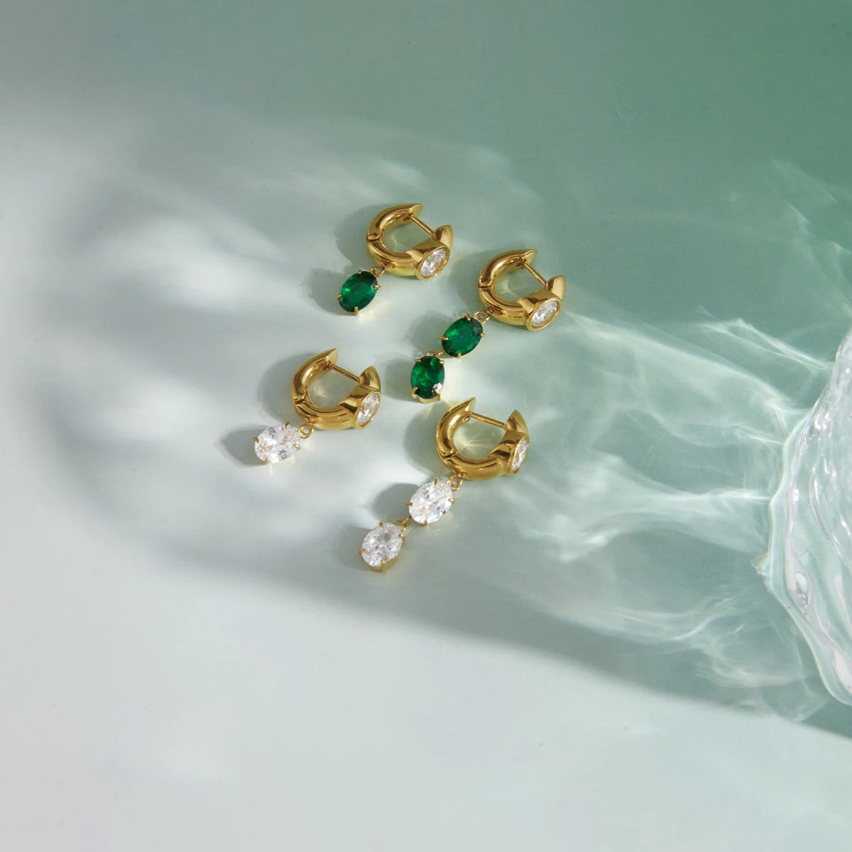 Kika Elegant Geometric Zircon Drop Earrings