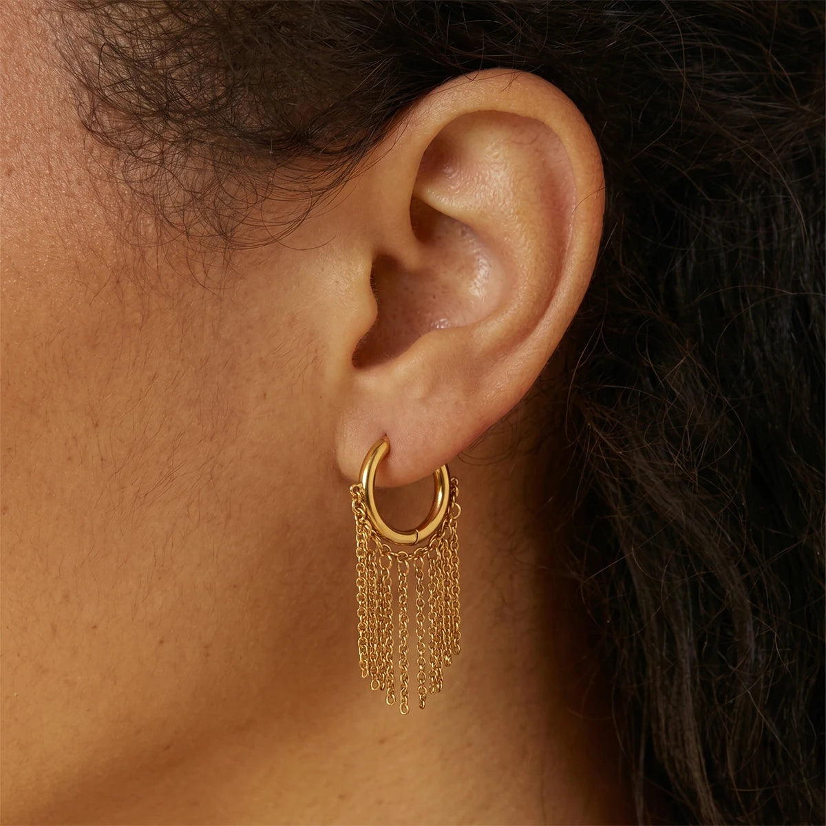 KIKA Classic Short Chains Tassel Earrings PVD Plated Stainless Steel 316L