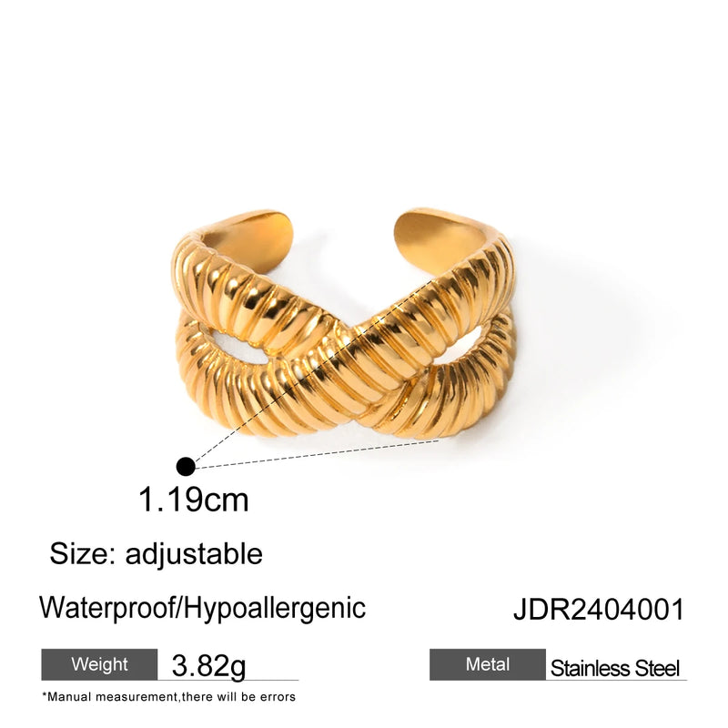 KIKA Caitlyn Minimalist Stacked Ring Stainless Steel 316L