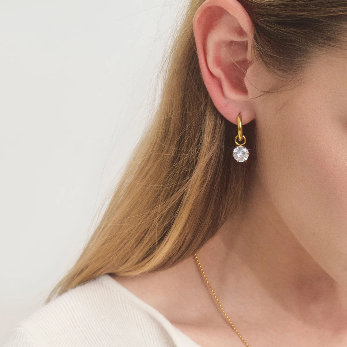 Shiny Cubic Zirconia Drop Earrings