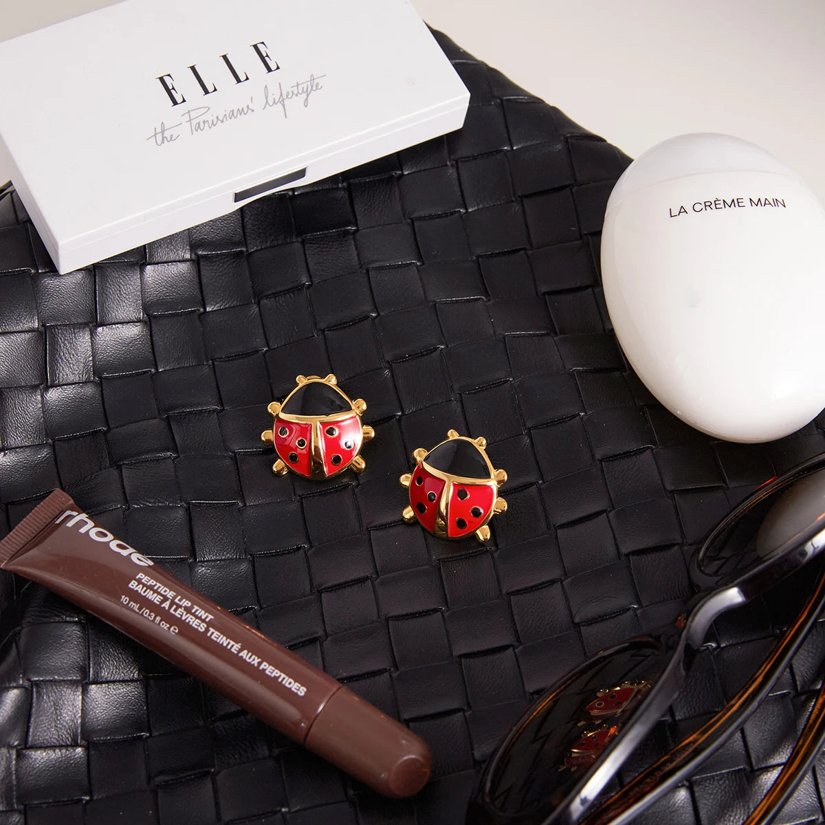 Dripping Oil Ladybug Ear Studs
