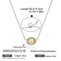 KIKA Geometric Glass Stone Pendant Necklace PVD 18K Gold Plated Stainless Steel 316L