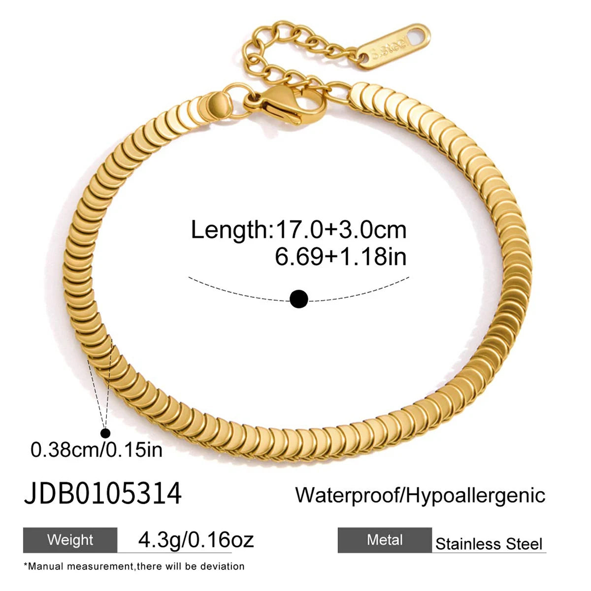 KIKA Classic Chain Bracelet  PVD Plated Stainless Steel 316L