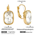 KIKA Elegant White Pink Crystal Clip Earrings PVD  Plated Stainless Steel 316L