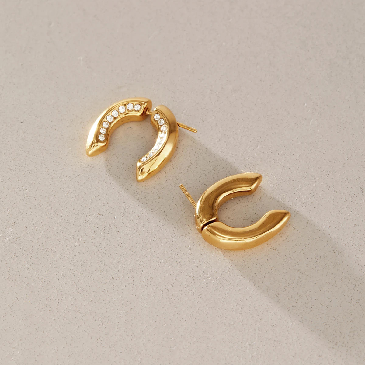 KIKA Detachable Horseshoe Shape Stud Earrings For Women Minimalist 18K Gold Plated Stainless Steel Earrings Fashion 316L