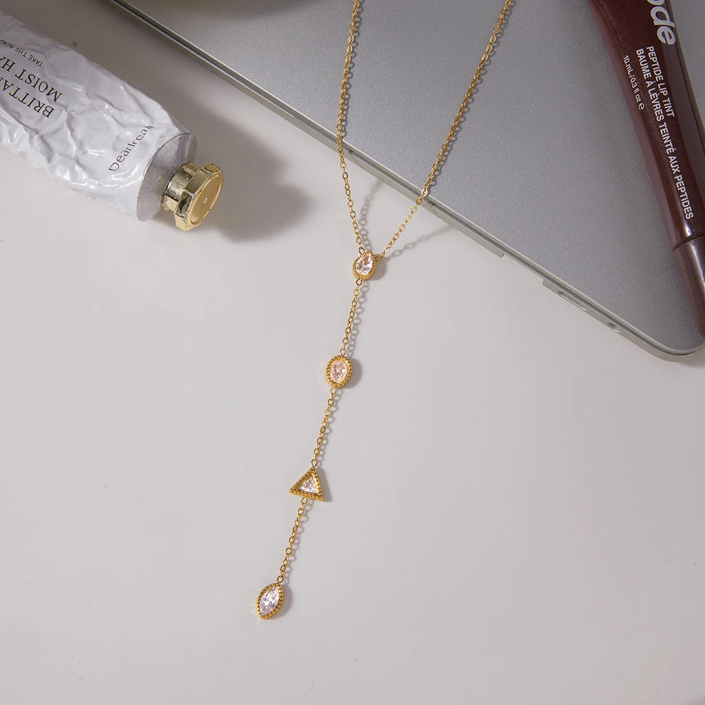 Kika Exquisite Y-Shaped Choker Necklace Stainless Steel