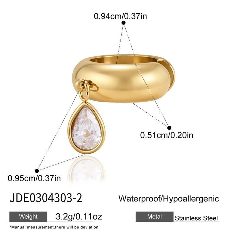 Kika 1 PC Geometric Zircon Pendant Non-piercing Ear Clip