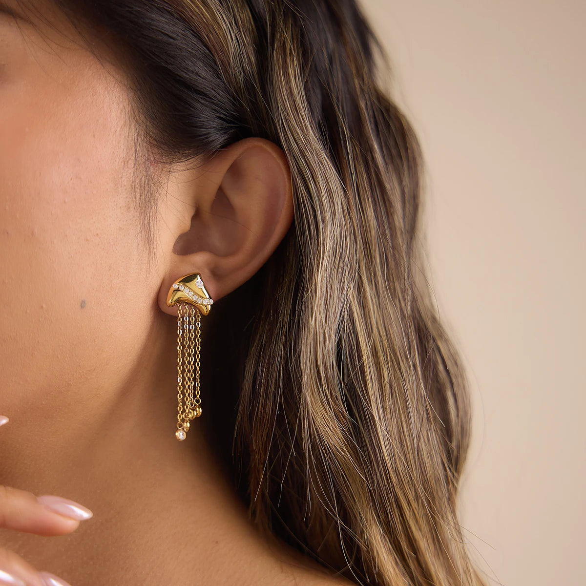 Earring Line Hollow  Stainless Steel Stackable