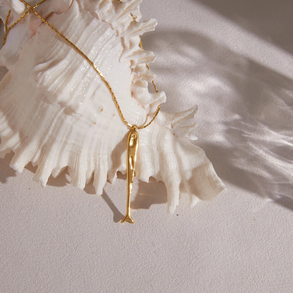 Kika Classic Long Fish Pendant Necklace