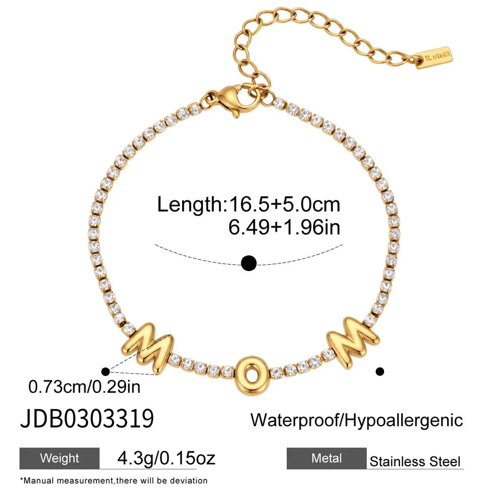Kika Delicate Gold Color Bubble Letter Mama Mother'S Day Necklace ñ