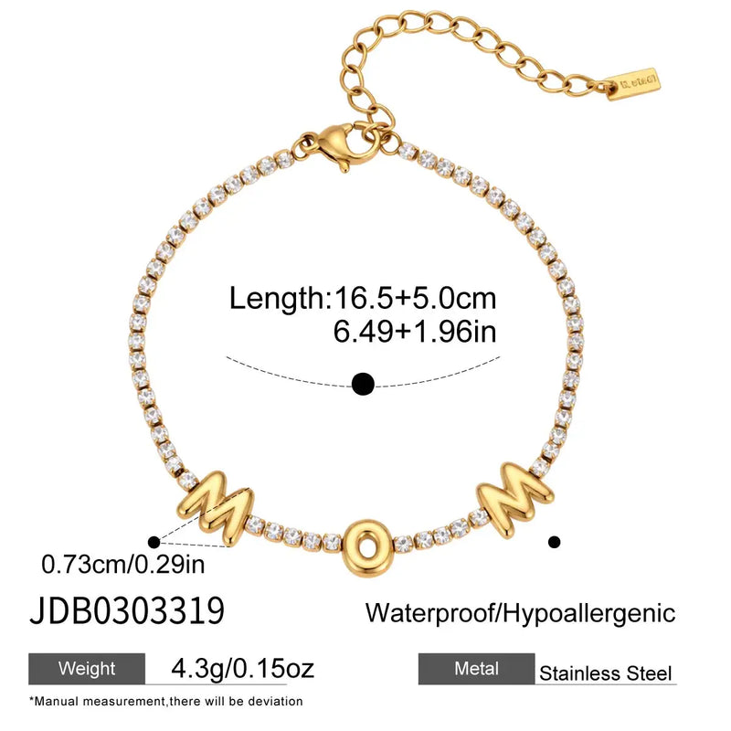 Kika Delicate Gold Color Bubble Letter Mama Mother'S Day Necklace ñ