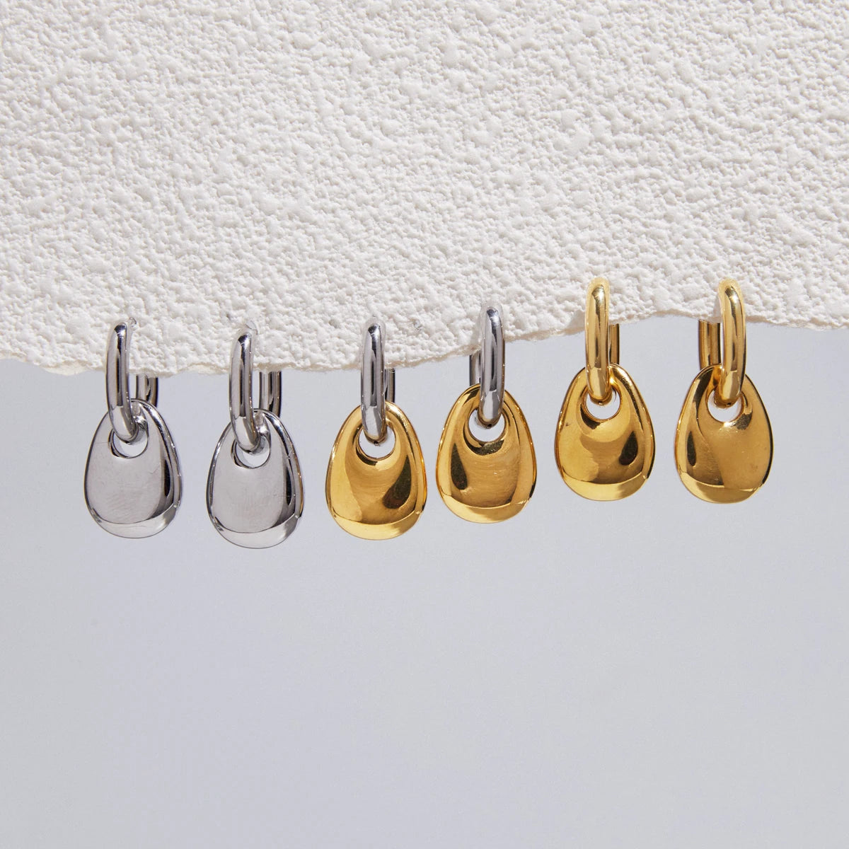 KIKA Minimalist Geometric Drop Earrings PVD Plated Stainless Steel 316L
