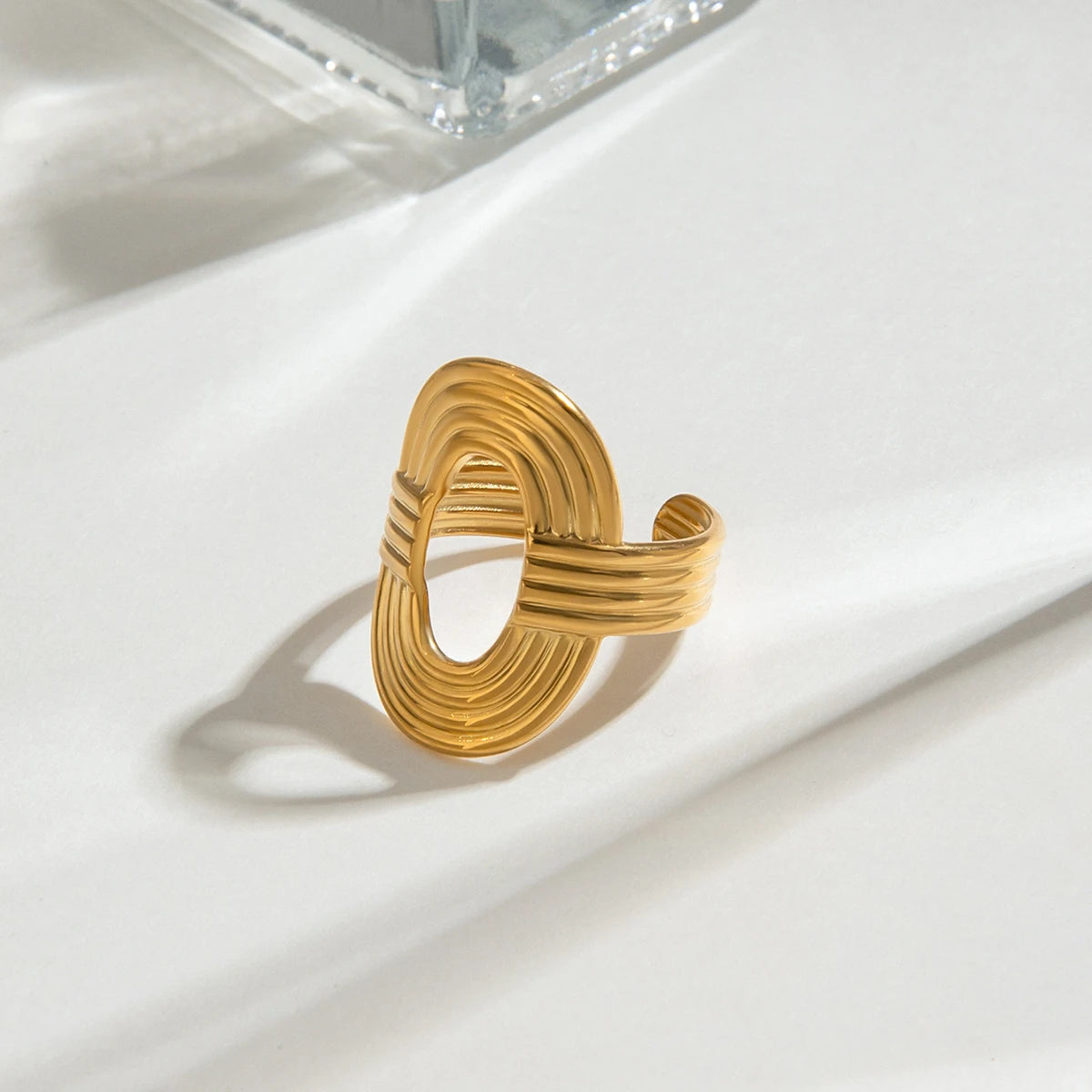 KIKA Minimalist Threaded Circular Hollow Ring PVD  Plated Stainless Steel 316L