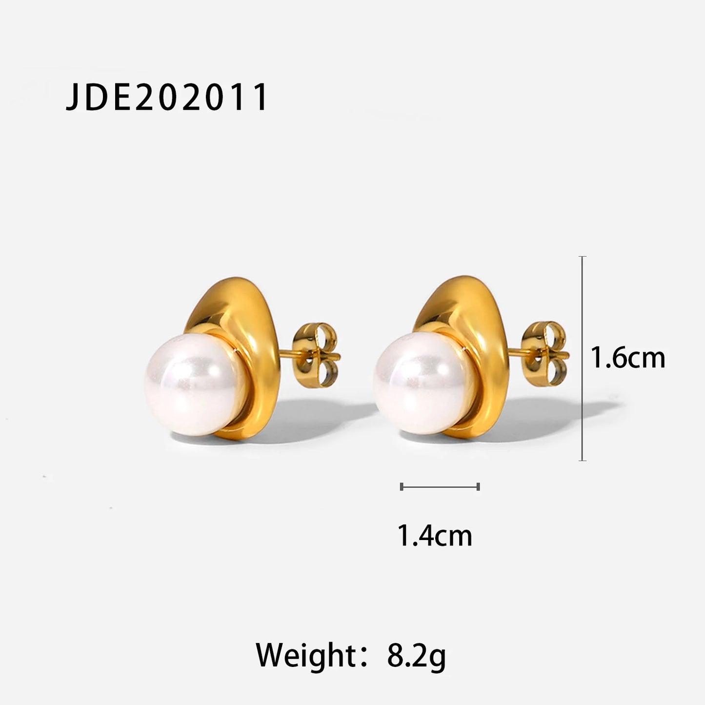KIKA High Quality Imitation Pearls Drop Stainless Steel 316L Golden