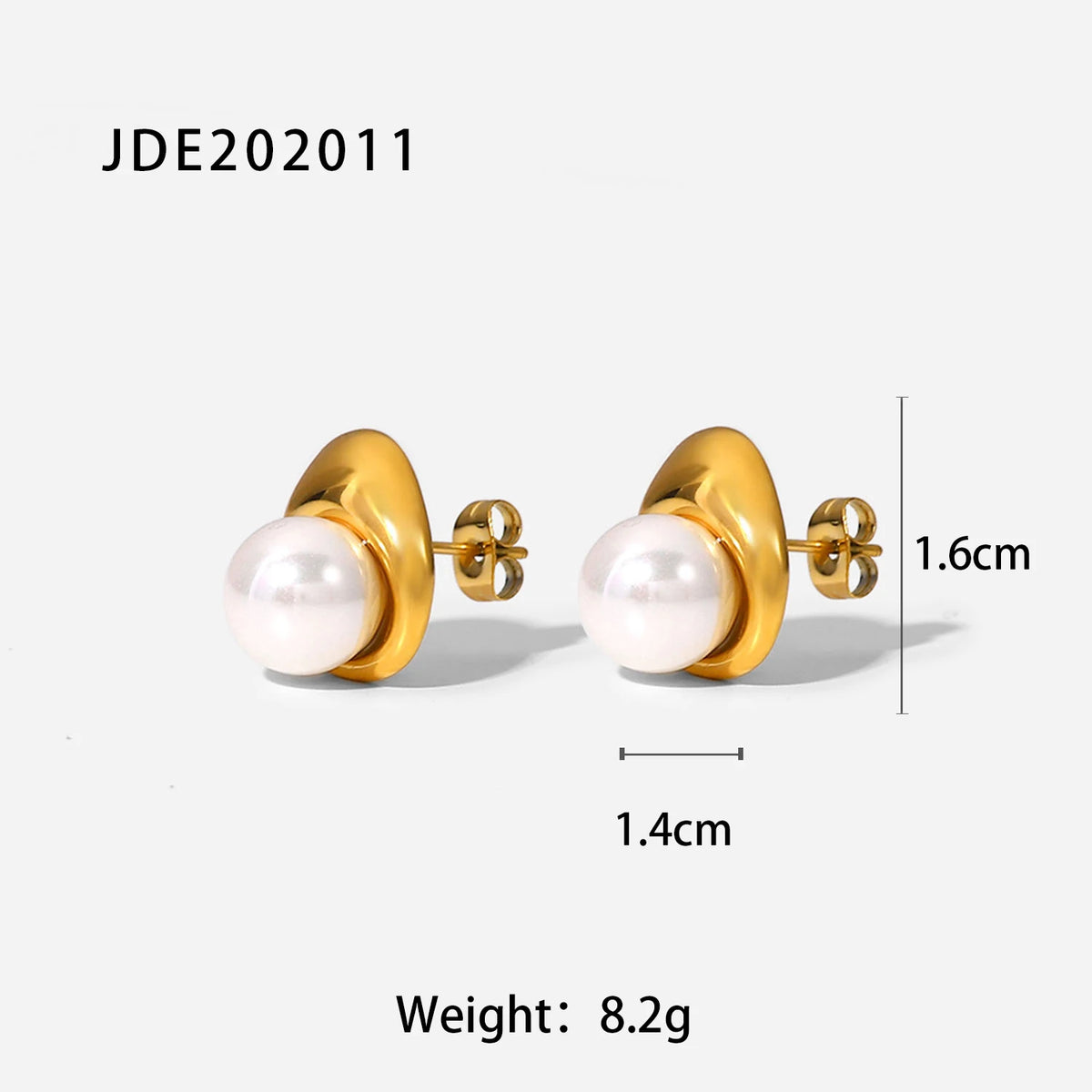 KIKA High Quality Imitation Pearls Drop Stainless Steel 316L Golden