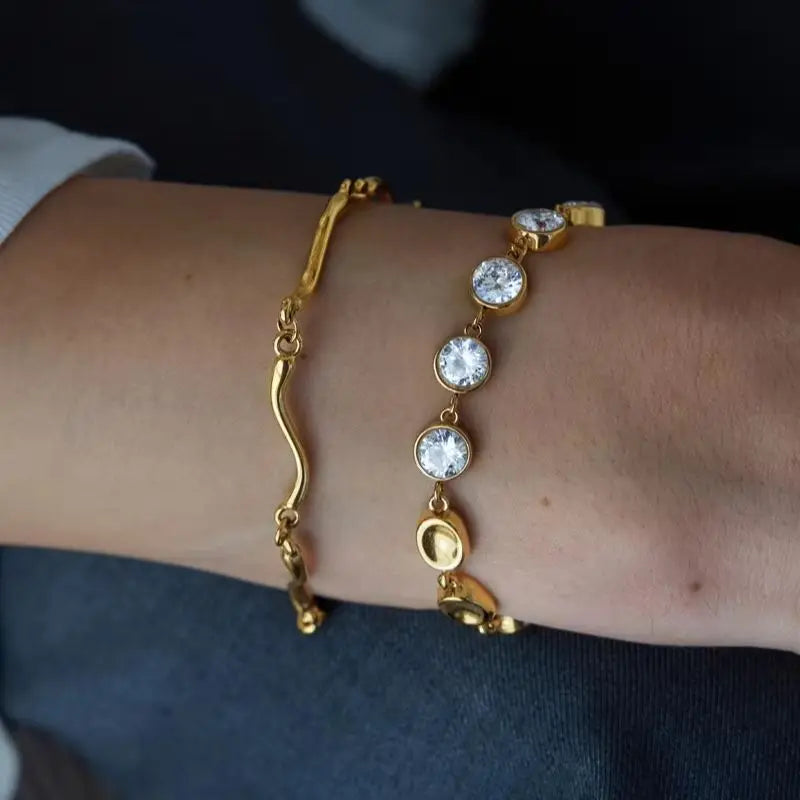 KIKA Classic Wave Shape Chain Bracelet For Women Minimalist 18K Gold PVD Plated Stainless Steel Bracelet Fashion Jewelry Gift
