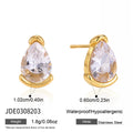 KIKA Delicate Geometric Zircon Stud Earrings For Women Minimalist 18K Gold PVD Plated Stainless Steel Earrings Fashion Jewelry