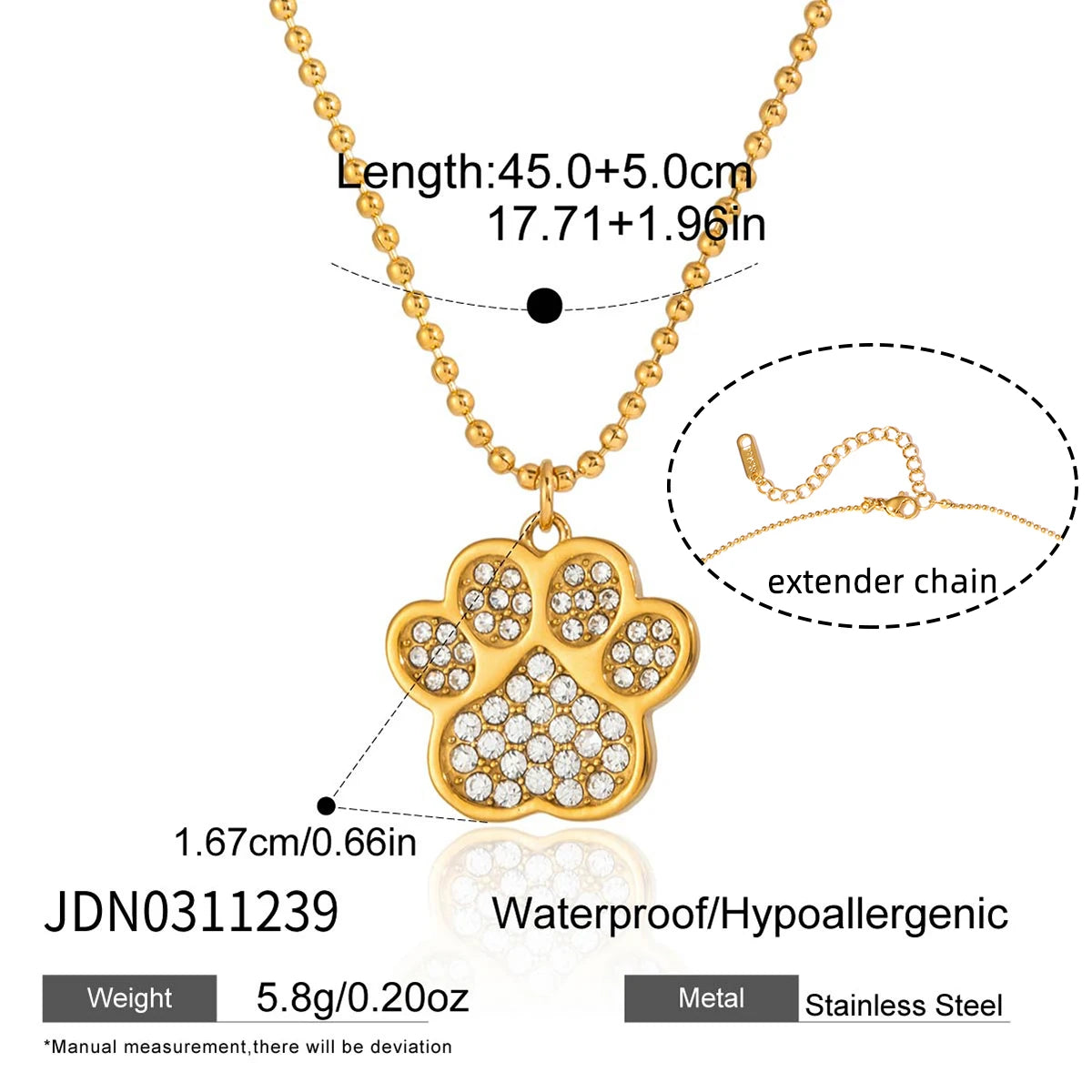 Cute Hug Dog Cat Pet Pendant Rhinestone Necklace