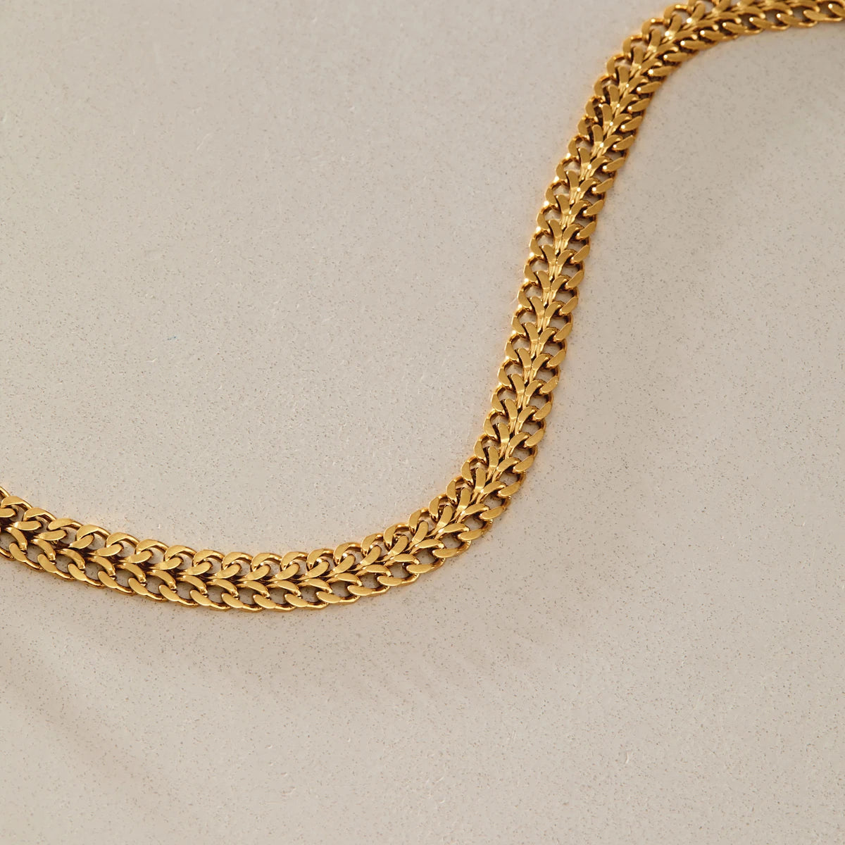 KIKA Classic Chain Bracelet For Women Minimalist 18K Gold PVD Plated Stainless Steel Bracelet Simple Fashion Jewelry Gift