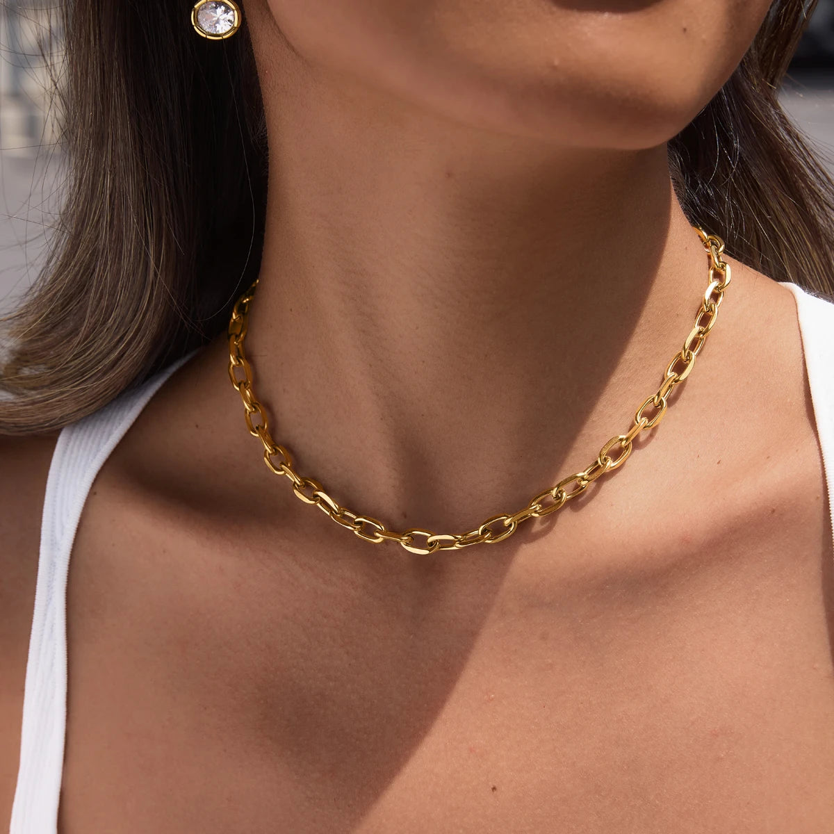 KIKA Minimalist Chain Necklace  PVD Plated Stainless Steel 316L