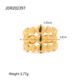 Kika New Trendy Stainless Steel Jewelry Gift Charm 18K Gold Plated Three Layer Line Bead Chain Rings for Women Gift