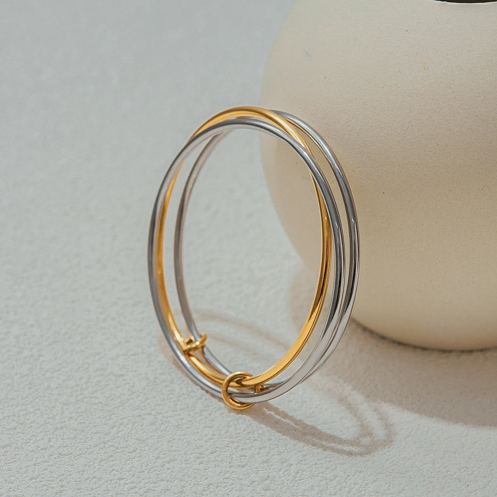 KIKA Minimalist Two Tone Stainless Steel Bracelet