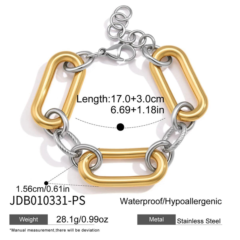 Kika Chunky Thick Chain Mixed Color Bracelet