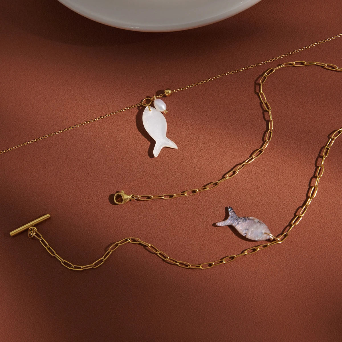 Kika Freshwater Pearl Fish Shape Shell Pendant Necklace