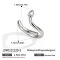 Kika Delicate steel color Snake Shape Double Layered Open Ring