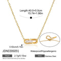 Kika Slideable Zircon Pendant Necklace Minimalist 18K Gold PVD Plated Stainless Steel 316L