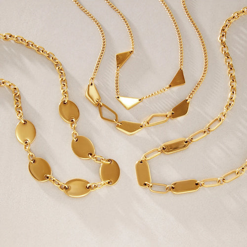 KIKA Classic Geometric Pendant Necklace For Women Minimalist 18K Gold PVD Plated Stainless Steel 316L Necklace Fashion Jewelry Gift