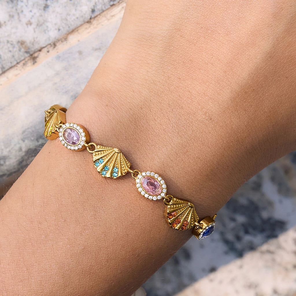 Kika Delicate Colorful Shell Conch Starfish Bracelet