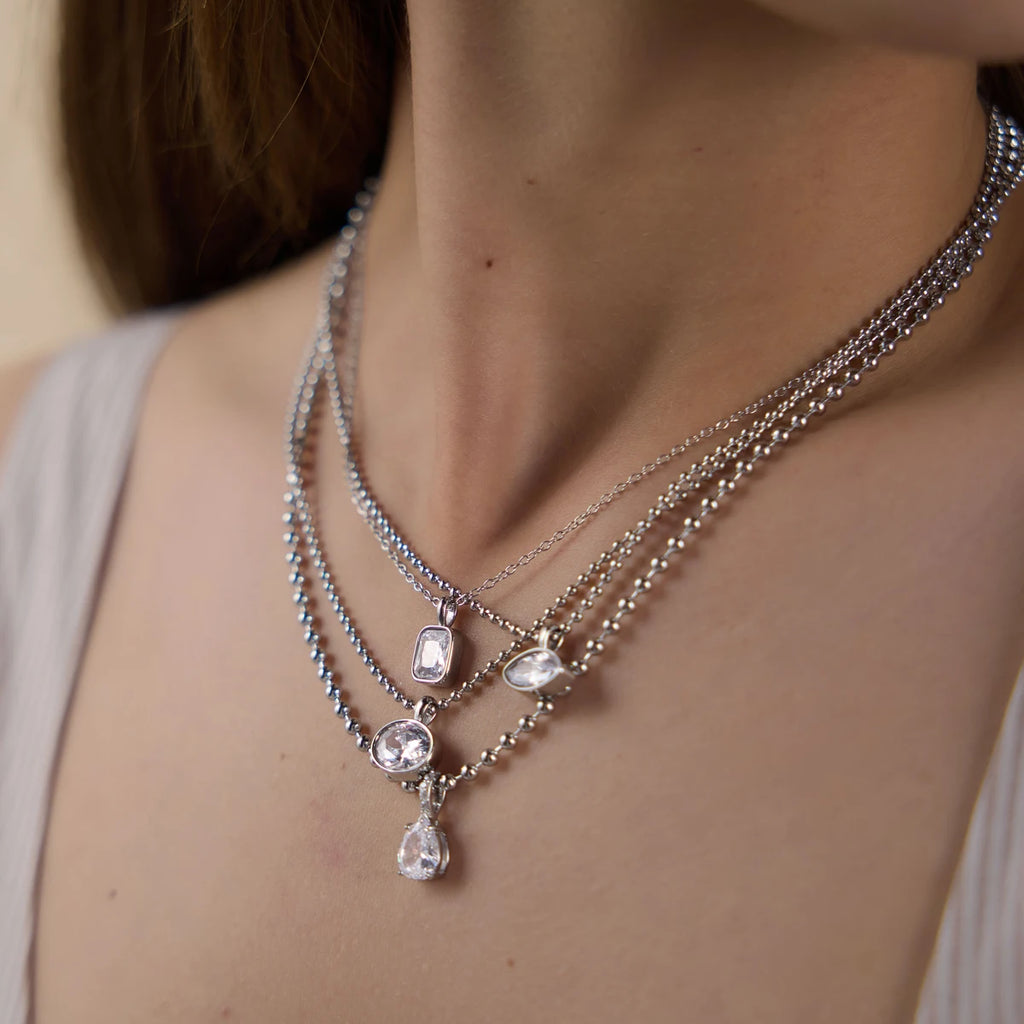 Kika Classic Geometric Zircon Pendant Necklace