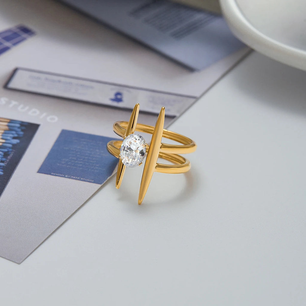 Kika Minimalist Geometric Stackable Ringsw Rings