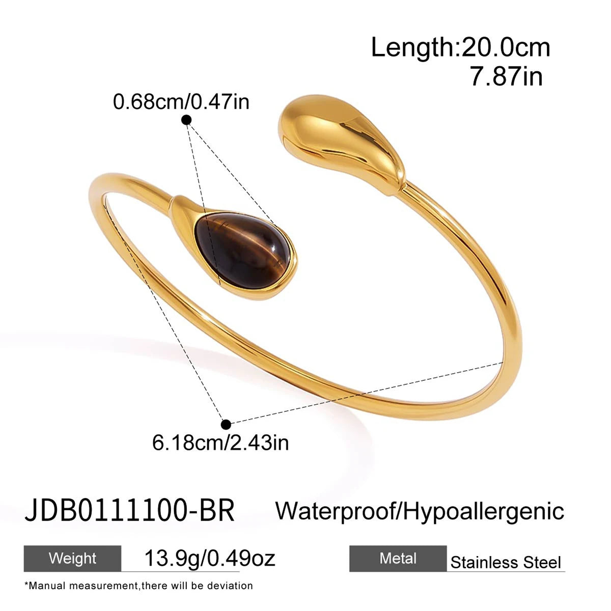 Resin Stone Spring Opening Bracelet