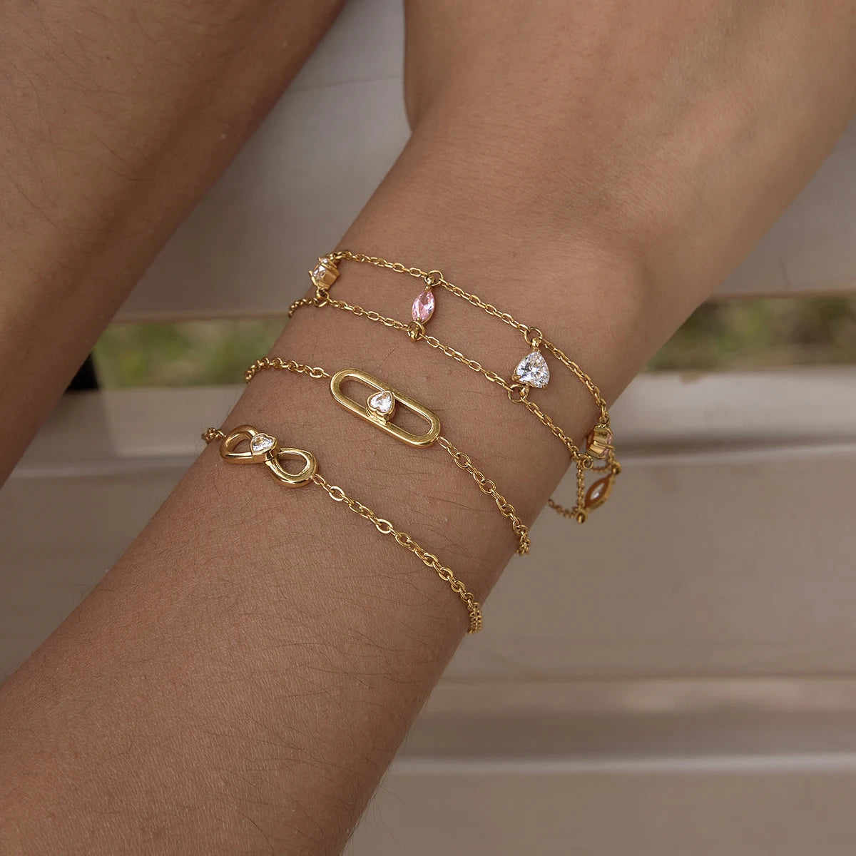 Kika Delicate Double Layered Zircon Bracelet